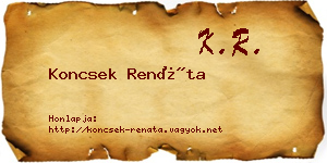 Koncsek Renáta névjegykártya